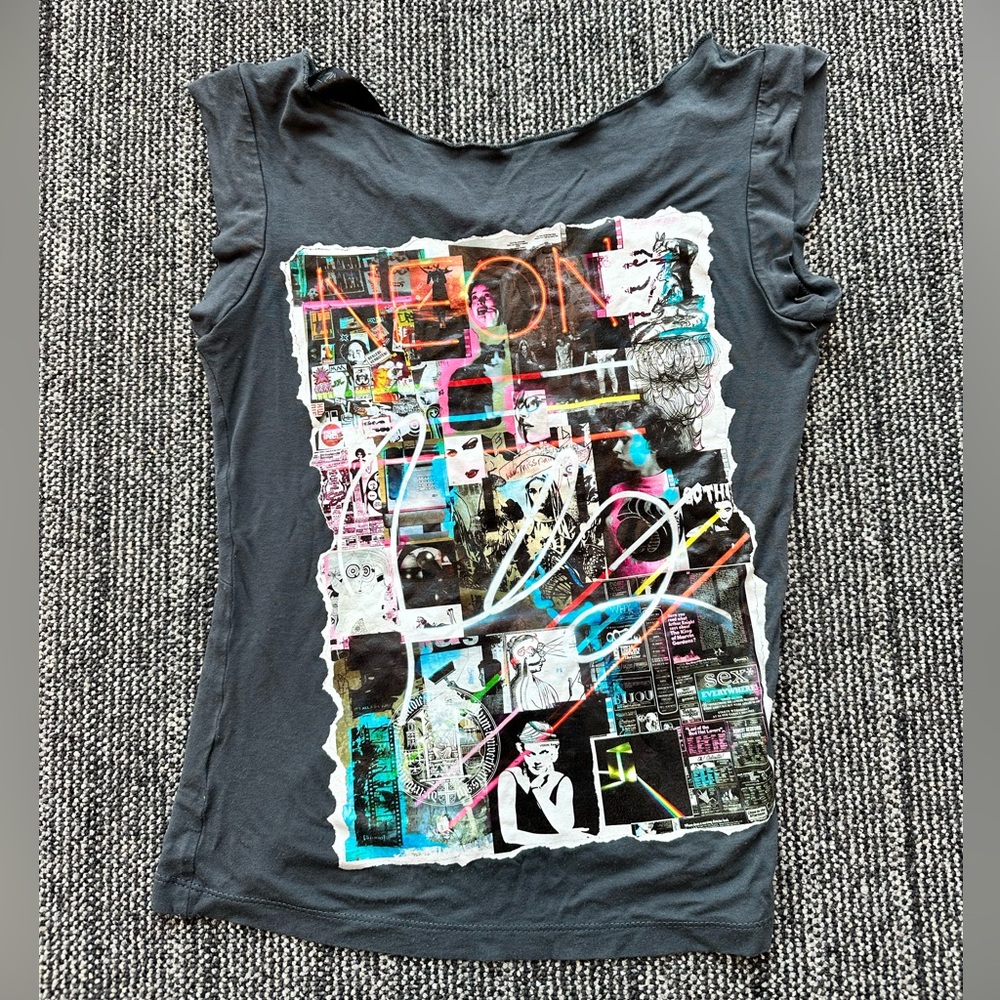 MNG JEANS half open back neon T